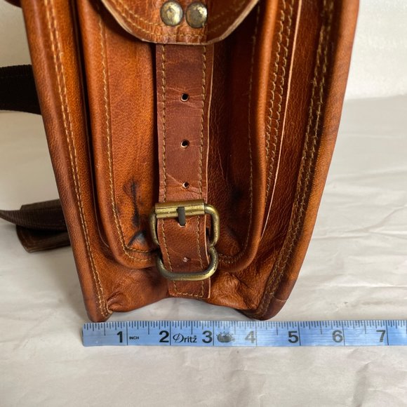 Rugged Leather Large 18" Messenger Satchel Briefcase Bag - Picture 13 of 15